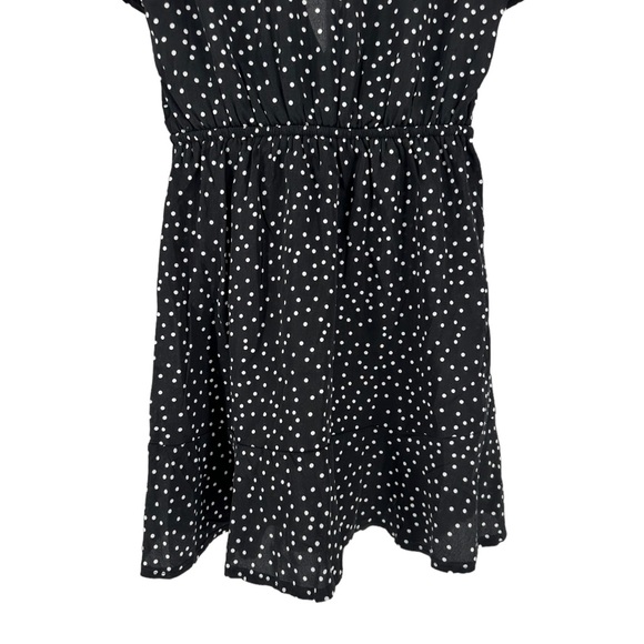 Princess Polly Bobbie Mini Dress Black Polka Dots size 4 V Neck Short Sleeve - Picture 9 of 14
